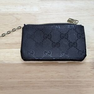 Black Gucci Monogram Key Pouch